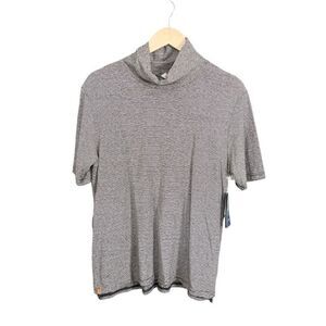 Tentree Moraine Womens Short Sleeved Turtleneck Striped Top NWT
